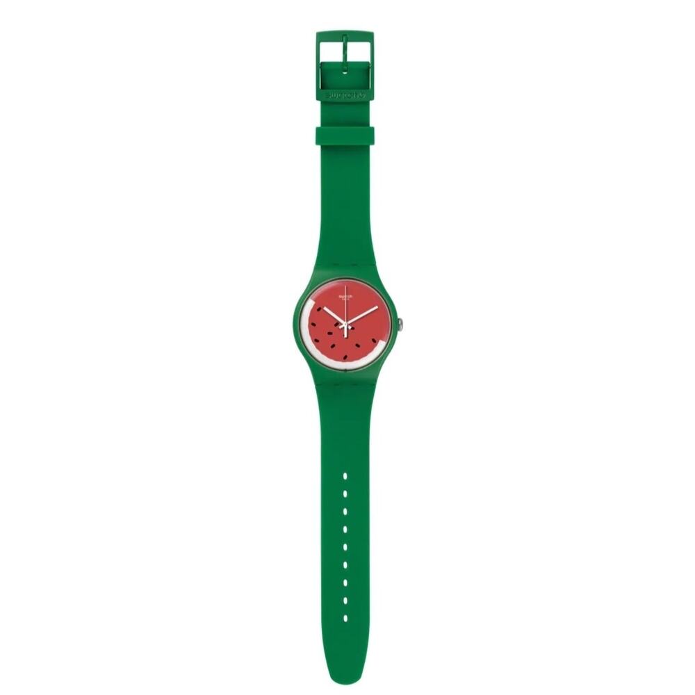 NEW SWATCH SWISS LIMITED WATERMELON WATCH TOO COOL GREEN PASTEQUE SUOG109 41MM - Picture 3 of 3